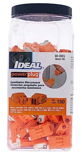 IDEAL Electrical 30-352J Luminaries Disconnect Power Plug 2 Wire, Orange, (150-Pack)