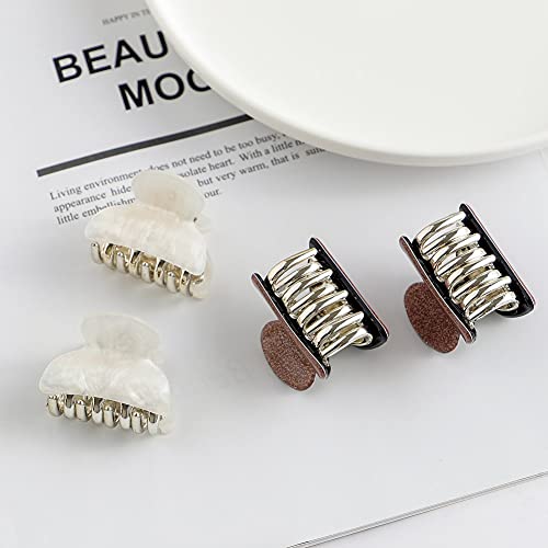 Small Hair Clips, Cute Checkerboard Hair Claw Clips for Women 1.57 inch Hair Clip for Girls Acrylic Plastic Hair Jaw Clamp Pack of 12 (Color A)
