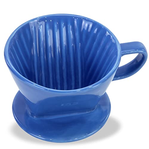LHUKSGF Pour Over Ceramic - Coffee Dripper Ceramic Coffee Maker with 3 Holes Flat Bottom, Porcelain Slow Filter Cone for Travel, Camping, Office, Home, Coffee Maker Brew…