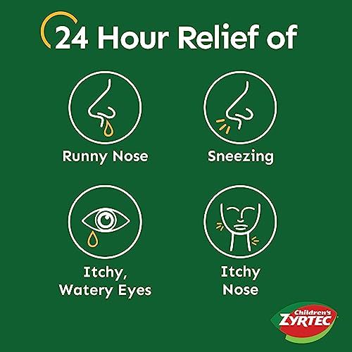 Zyrtec Children's 24 Hour Allergy Relief Syrup, 5 mg Cetirizine HCl Antihistamine, Kids Allergy Medicine for Indoor & Outdoor Allergy Relief, Dye-Free & Sugar-Free, Bubble Gum, 4 fl. oz