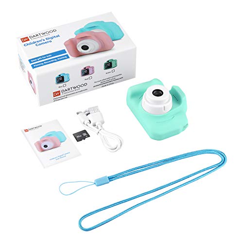 Dartwood Kids Camera for Boys & Girls, 1080p Digital Video Recorder for Kids, Christmas Birthday Toy Gifts for Age 3 4 5 6 7 8 9 10 with 32GB Micro SD Card (Blue)