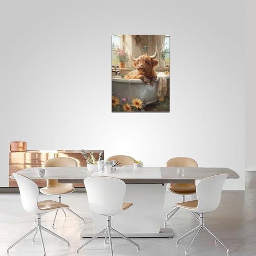 Coastal Bathroom Wall Art Sea Turtle Sunset Pictures Ocean Seascape Beach Chair Wall Decor Beach Turtle Seashell Canvas Painting Framed Artwork for Bathroom Bedroom Living Room 16"x12"