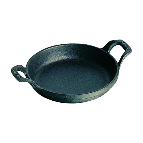 staub Dish 40509-472 Mini Round Dish, Black, 4.7 inches (12 cm) Au Gratin Dish, Induction Compatible, Japanese Authentic Product