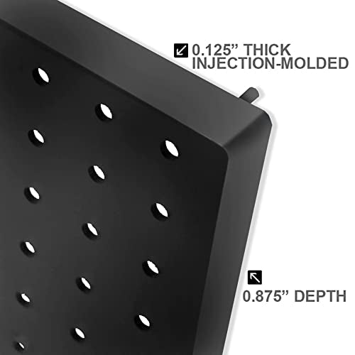 Azar Displays 900945-BLK The DIY Multi-purpose 70-piece Pegboard Wall Organizer Kit with Two Panels and Accessory Assortment, Panel Sizes: 13.5” W x 22” H each, Black