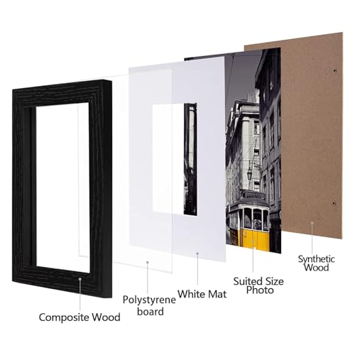eletecpro 5x7 Picture Frames Set of 10, Picture Frame Collage Wall Decor Display 4x6 Photo with Mat or 5x7 without Mat, Home Decor Gallery Frame for Table Top or Wall Mounting, White