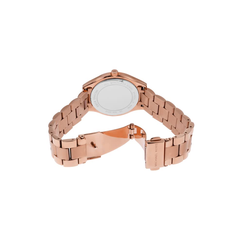 Michael Kors Watch, Slim Runway Three-Hand Rose Gold-Tone Stainless Steel Women's Watch