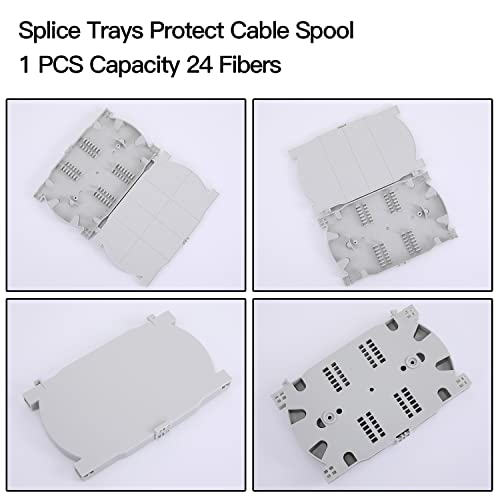19" Rack Mount Enclosure Fiber Optic Box Fits Racks Cabinet 1U LGX Loaded Patch Panel - Include 2Pcs Splice Trays Maximum Capacity 48 Fibers