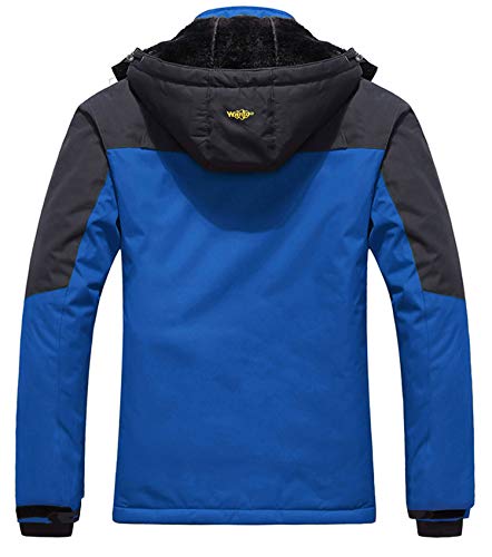 wantdo Men's Waterproof Winter Ski Jackets Windbreaker Hood Coat Dark Gray L