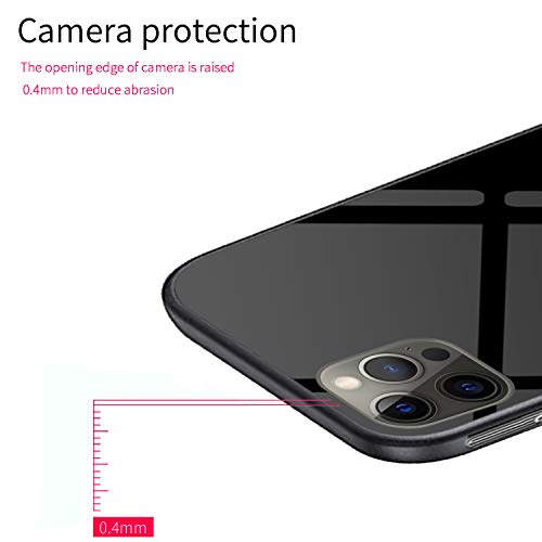 Luhuanx Case for iPhone 12 Pro Max Case, Case Compatible with iPhone 12 Pro Max Cases in 6.7 Inch,with Full Coverage Lens Back(Glass Black)