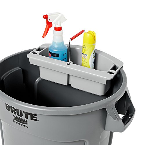 Rubbermaid Commercial BRUTE Maid Caddy compatible with BRUTE® 44 GAL Containers, Gray, for Cleaning Tool Storage for Wipes/Spray Bottles/Brushes/Dustpans/Scrubbers/Gloves