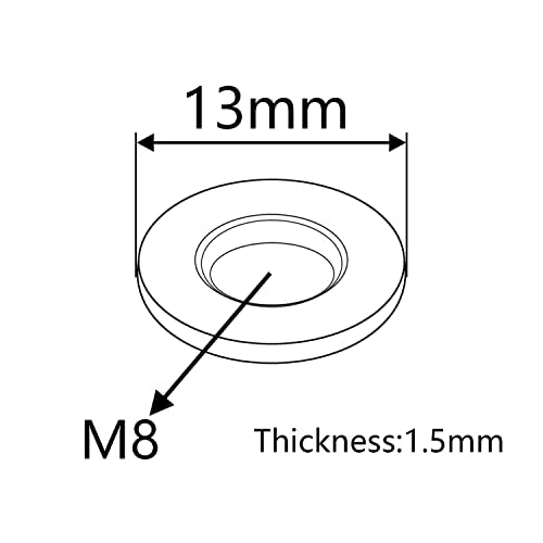 Wanyifa Titanium Ti Flat Washer for M8 M10 Bolt Screw Pack of 10 (M8, Black)