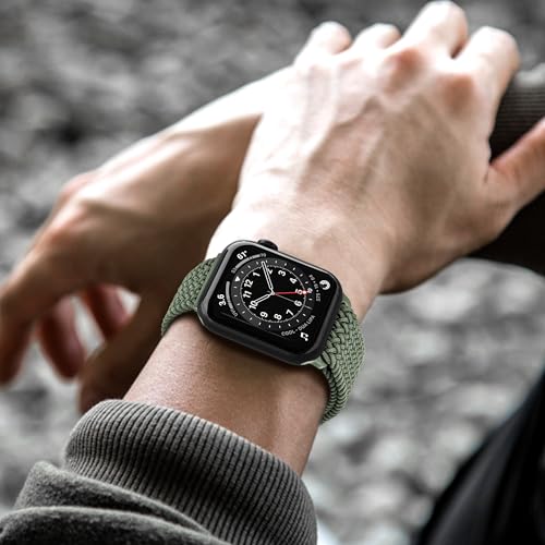 Arae Magnetic Stretchy Watch Band Compatible for Apple Watch Band 49mm 45mm 44mm 42mm, Comfortable Adjustable Straps Wristbands for iWatch Series 9 8 7 6 5 4 SE 3 2 1 Ultra Women Men,Starlight Pink