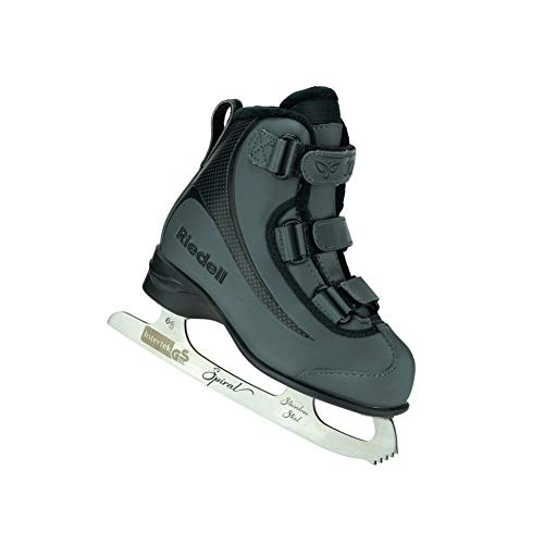 Riedell Soar Youth Ice Skates - Recreational Soft Beginner Figure Ice Skates | Onyx | Size 1 JR