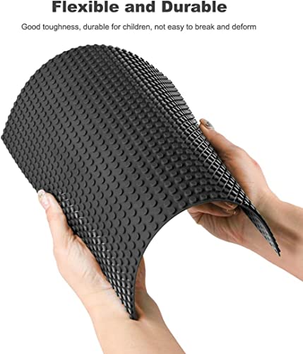 LVHERO Classic Baseplates Building Plates for Building Bricks 100% Compatible with All Major Brands-Baseplate, 10" x 10", Pack of 16 (Black)