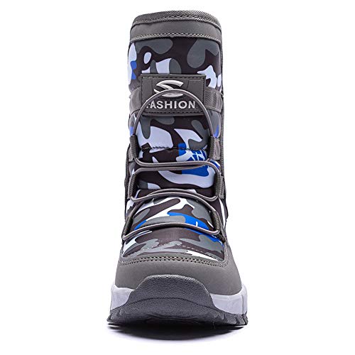 GUBARUN Boys Snow Boots Kids Outdoor Warm Shoes Waterproof (Black1, 4)