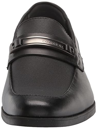 Calvin Klein Men's Jameson Loafer, Black Leather, 10.5W Wide US