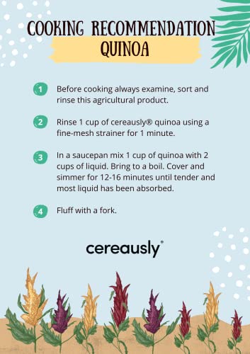 CEREAUSLY Organic Red Quinoa – Premium Royal Quinoa from Bolivia – Kosher and Non-GMO Quinoa Bulk – Vegan and Gluten-Fee Cooking Quinoa – 4 LB