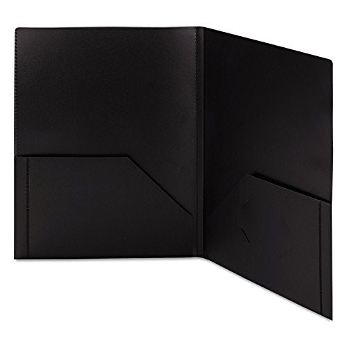 Smead Frame View Poly Two-Pocket Folder, Letter Size, Black, 5 Per Pack (87705) (Pack of 1)