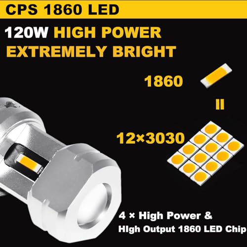 Atokrtact 1156 LED Reverse Bulbs Super Bright BA15S 3497 7506 1141 LED Replacement with Projector for Car Truck RV Back Up Lights, 6000K Xenon White 3600 Lumens P21W (White)