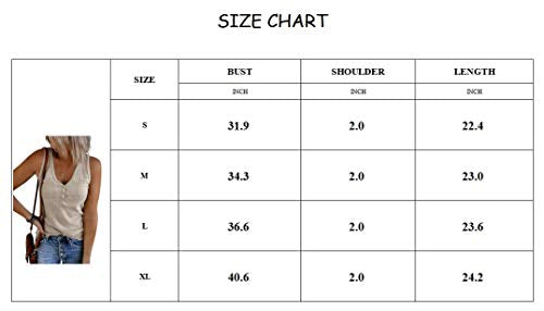 Saodimallsu Womens V Neck Tank Tops Summer Ribbed Sleeveless Henley Shirts Casual Loose Button Up Cami Knit Tees