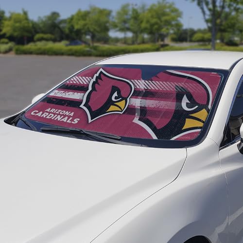 Fanmats 60062 NFL New England Patriots Windshield Sun Auto Shade, Sun Shield Sun Visor | Accordion tri-fold for storage | 59" x 29.5", Colorful Team Design
