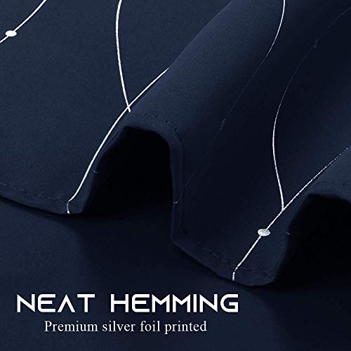 NICETOWN Halloween Black Out Curtains for Living Room - Foil Printed Wave Lines with Dots Thermal Insulated Blackout Panels/Drapes for Bedroom Window (2 Panels, 52 inches Wide by 63 inches Long)