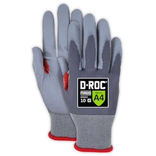 MAGID ROC 21G Ultra-Thin Polyurethane ANSI A4 Coated Work Glove, 1 Pair, Size 6/XS, GPD412