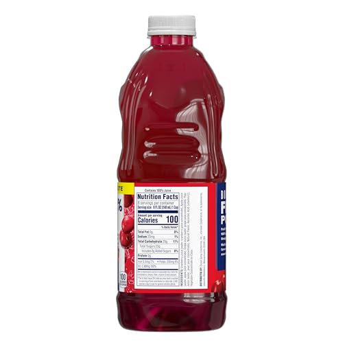 Ocean Spray® 100% Juice, Cranberry, 64 Fl Oz Bottle (Pack of 8)
