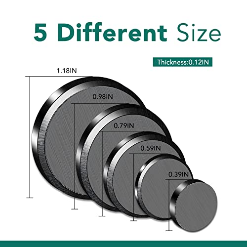 TRYMAG Magnets for Crafts, 5 Different Size, 100Pcs Strong Ceramic Magnets with Adhesive Backing for Crafts, Small Round Magnets Flat Ferrite Craft Circle Magnets for Refrigerator, Button, Hobbies