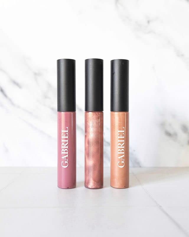 Gabriel Cosmetics Lip Gloss, Natural Lipgloss, Paraben Free, Vegan, Gluten-free,Cruelty-free, Non GMO, High performance and long lasting, Infused with Jojoba Seed Oil and Aloe, .27 fl oz. (Ambrosia)