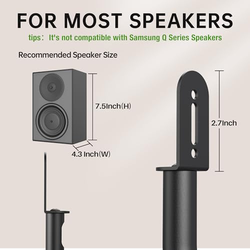 USX MOUNT Universal Speaker Stands, Height Adjustable Extend 30.0" to 39.1" for Satellite Speakers & Small Bookshelf Speakers up to 11 lbs Per Stand, 1 Pair Floor Stands for Sony Bose Polk JBL Yamaha