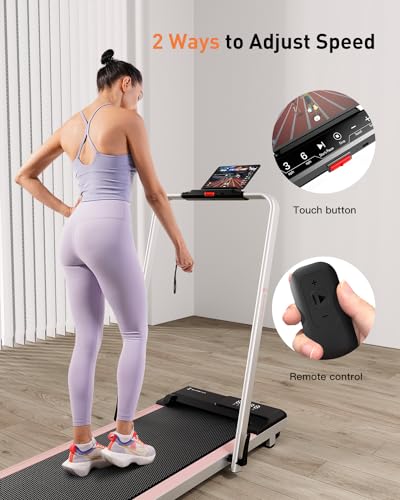 SupeRun 3 in 1 Walking Pad Treadmill- 3.0HP Folding Treadmills for Home Easy to Store, 300LBs Capacity Under Desk Treadmill Free Installation and Low Noise for Office Work