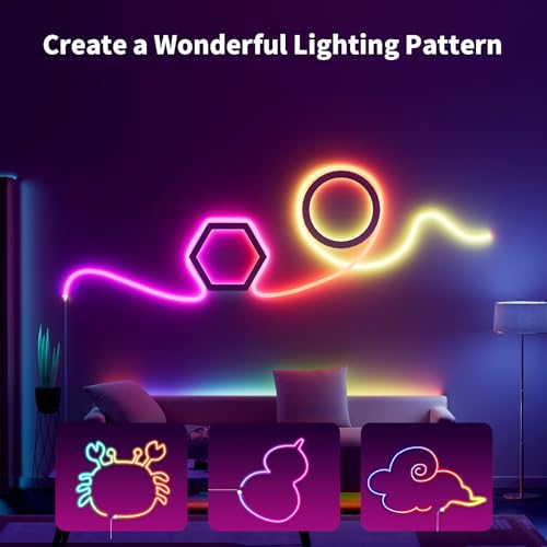 Ustarus Neon LED Strip Lights White Dimmable 20ft 24V 2700K-6500K, Rope Tape Light IP65 Waterproof with Remote, LED Ribbon for Kitchen Under Cabinet Bedroom Mirror Indoor Daylight Warm White