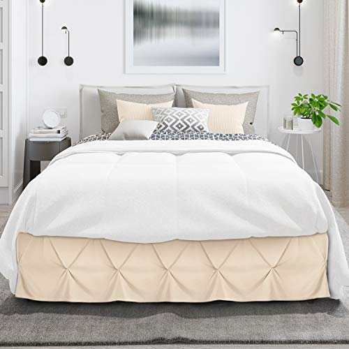 Nestl Teal Bed Skirt Full Size, Pinch Pleat Full Bed Skirt, 14" Inch Drop Full Bedskirt, Hotel Quality Teal Bed Skirts, Premium Microfiber Bedskirt for Full Bed, Teal Full Bed Skirt