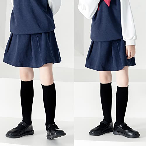 EPEIUS Toddler Girls Knee High Socks Seamless Cotton School Uniform Socks Cable Knee Socks Kids Boy Over the Calf Socks 2-4 Years 3 Pack