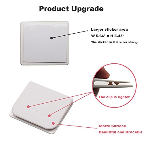 EONMIR 4 Pack Windproof Stop Protect Clips, Shower Splash Guard Curtain Clip, Self Adhesive Shower Curtain Clips Splash (White)