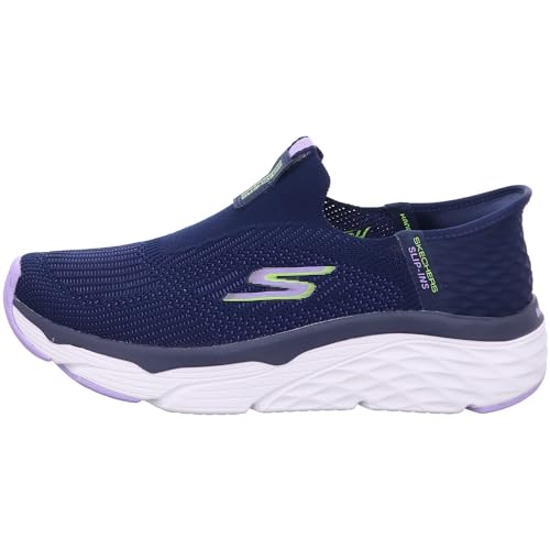 Skechers Women's Hands Free Slip-Ins Max Cushioning Elite-Smooth Transition Sneaker, Navy/Lavender, 7.5