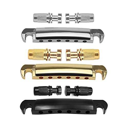 ROZILO Electric Guitar Tune-O-Matic Tailpiece Wrap Around Bridge Tailpiece for Les Paul LP Junior Black