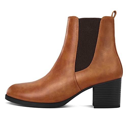 COASIS Women's Chelsea Boots Chunky Block Heel Slip On Ankle Booties with Elastic Sided