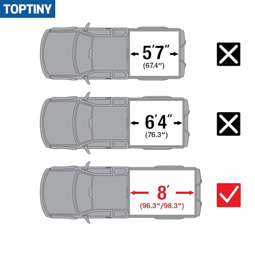 Toptiny Low Profile Flip Up Truck Bed Tonneau Cover Fits 2009-2025 Dodge Ram 1500 5'7" Bed Without Ram Box (67.4")