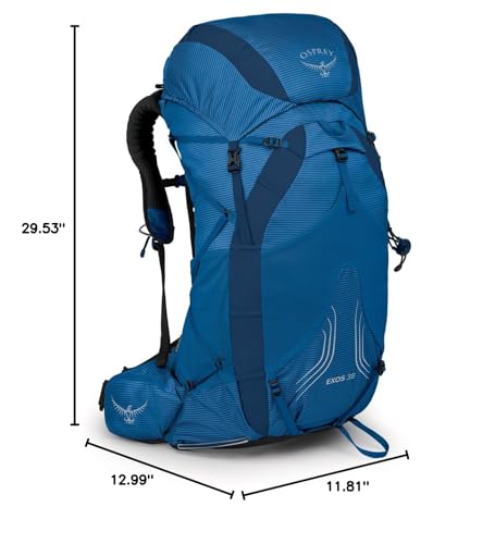 Osprey Exos 38L Men's Ultralight Backpacking Backpack, Blue Ribbon, S/M