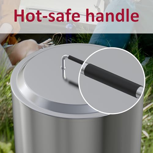AJinTeby Fire Pit Lid for Solo Stove Ranger 15", 304 Stainless Steel Fire Pits Lid with Heat-Resistant Handle, Outdoor Wood Burning and Low Smoke Camping Stove Accessory