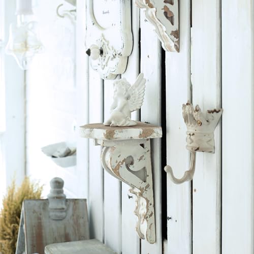 BIG FORTUNE Set of 2 Corbels for Shelves Wood Corbels Decorative Shelf Brackets Wooden Vintage Shelf Farmhouse Decor White Wood Wall Bracket Floating Wall Shelf Different Designs