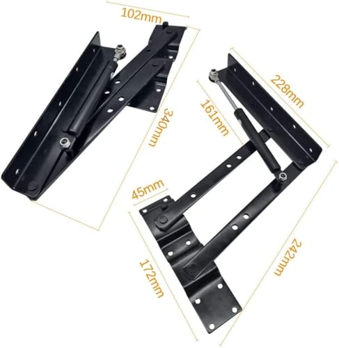 2pcs Folding Lift up Top Coffee Table Lifting Frame Desk Mechanism Hardware Fitting Hinge Spring Standing Rack Hinge Rack Bracket (Gas Hydraulic)