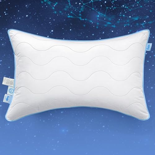 felo Feather Down Pillow Queen Size, CloudFusion Goose Down Pillow for Sleeping, Hotel Collection Bed Pillow for Side Back Pain Sleepers (20" x 30")