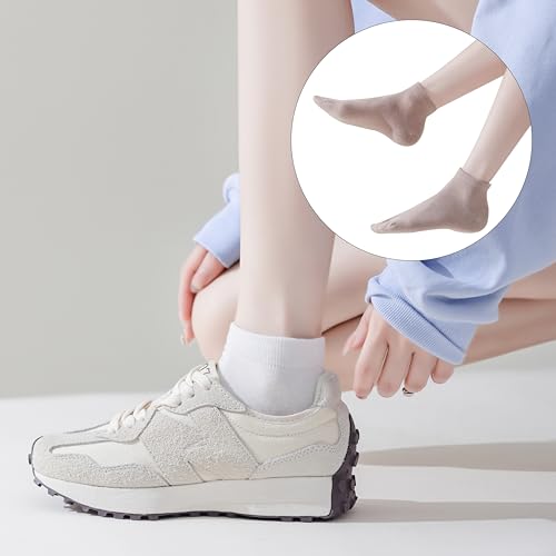 Marchare Womens Ankle Seamless Socks Thin Bamboo Viscose Dress Socks Low Cut Socks Soft Lightweight Black/Dark Grey/Light Grey 3 Pack