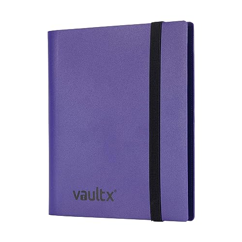 Vault X 4 Pocket Trading Card Strap Binder, 160 cards, Standard, 20 Side-Loading Pages, Folder for Collectible Card Games, Sports, TCG (Black)