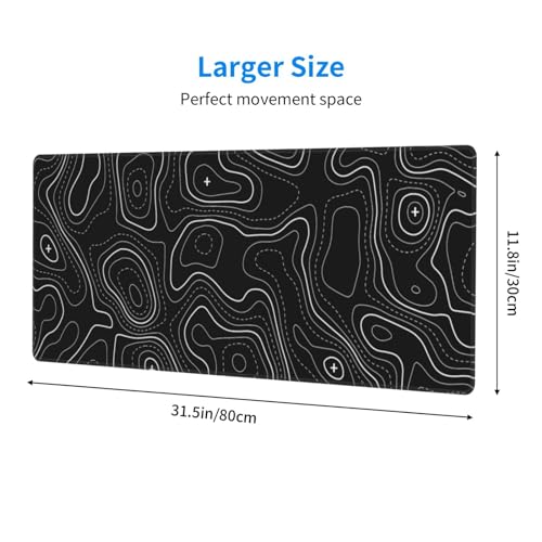 Halloween Scary Bloody Handprint Mouse Pad XL Extended Desk Mat, Non Slip Rubber Base Stitched Edge Gaming Pc Desktop Large Mice Pad,31.5 x 11.8 Inch