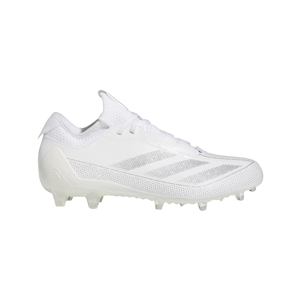 adidas Men's Adizero Electric.1 Football Sneaker, White/Silver Metallic/White, 10.5