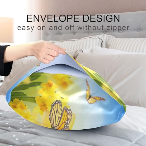 Fall Maple Leaves Satin Pillowcase Silk Pillow Cases for Hair and Skin Autumn Leaf Slipping Body Pillow Cover with Envelope Closur Standard Size 20x26 Pillowcase Decor for Kids Girls Boys Women Men